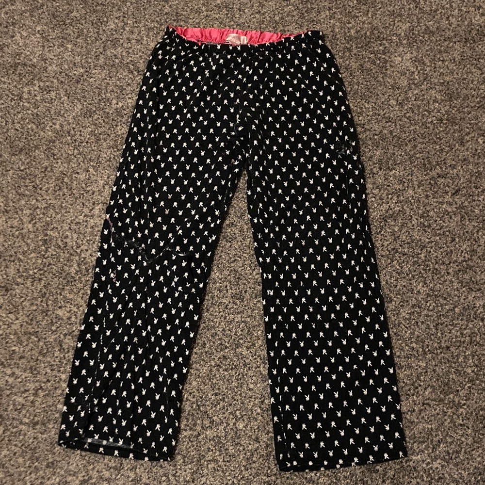PLAYBOY Black and White Pajama Bottoms
